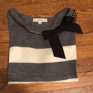 LOFT embellished bow sweater